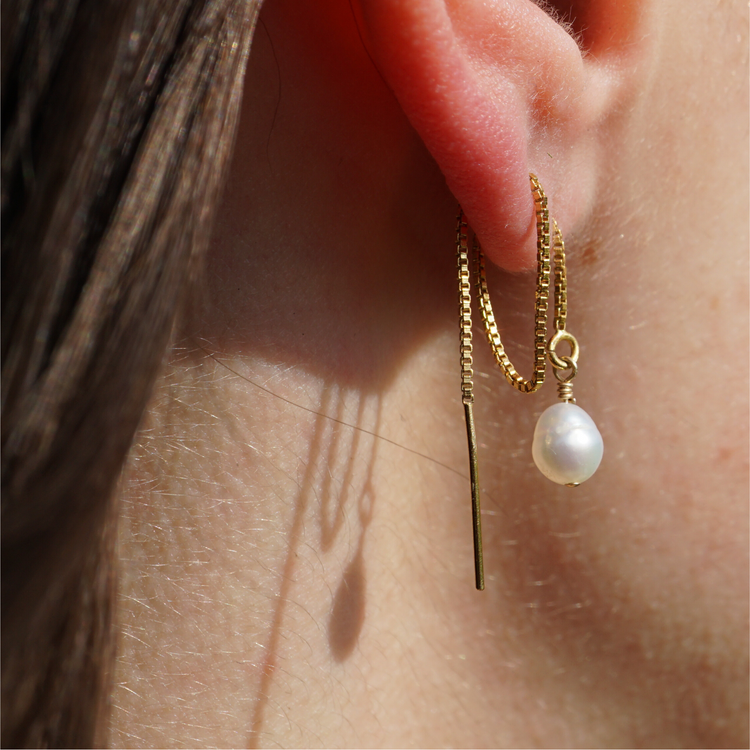 Threader Pearl Earrings