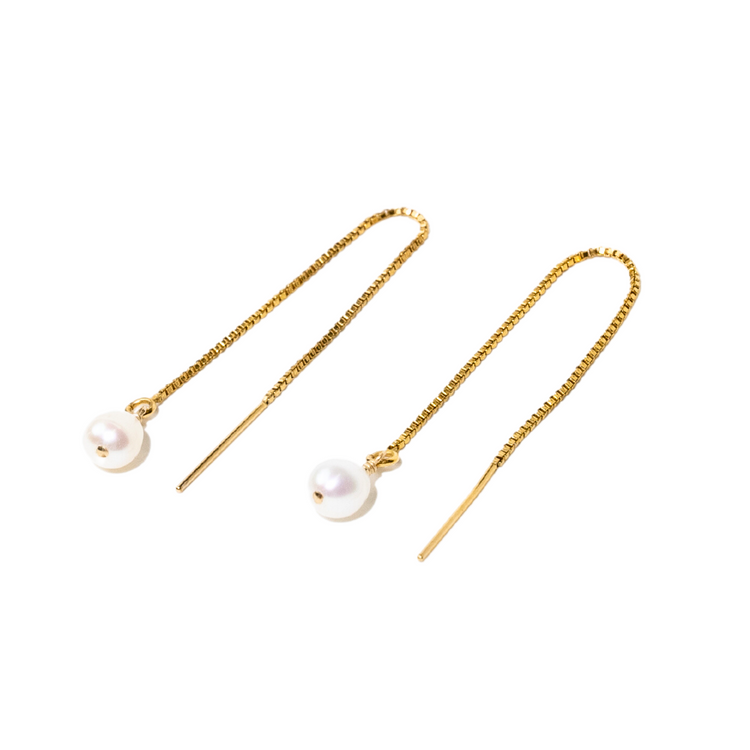 Threader Pearl Earrings