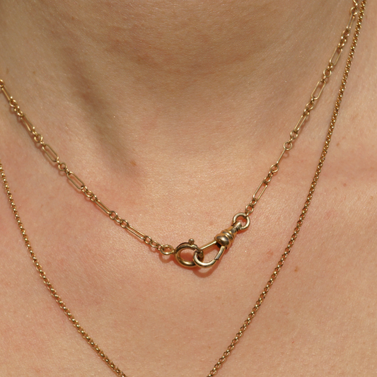 Charm Holder Necklace - Baby Albert Gold Filled & Sterling Silver