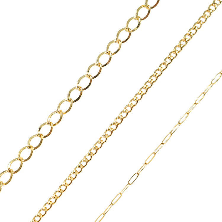 Chunky Gold Curb Link Chain | Waterproof Gold Necklace | Gold Filled