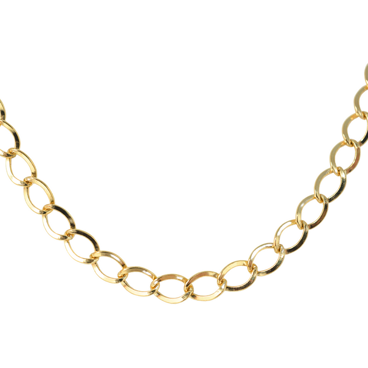 Chunky Gold Curb Link Chain | Waterproof Gold Necklace | Gold Filled