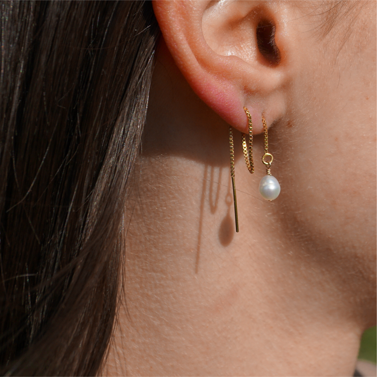 Threader Pearl Earrings