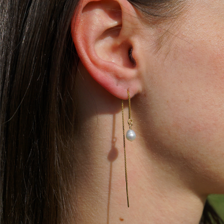 Threader Pearl Earrings