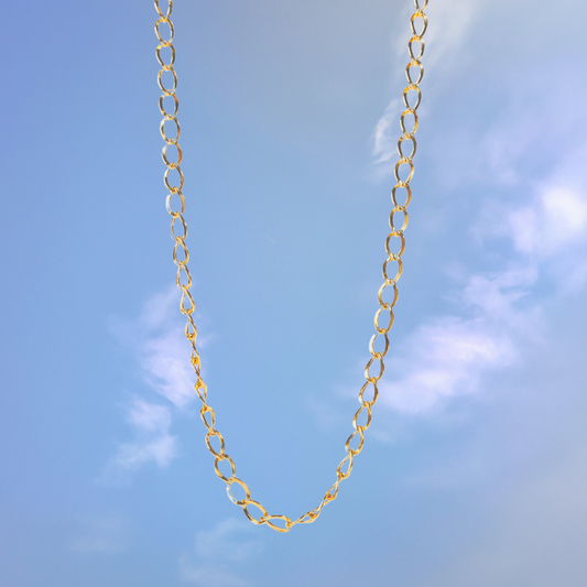 Chonky Curb Chain by Quinney Collection 14k Gold Filled jewelry. Made in Victoria BC Canada