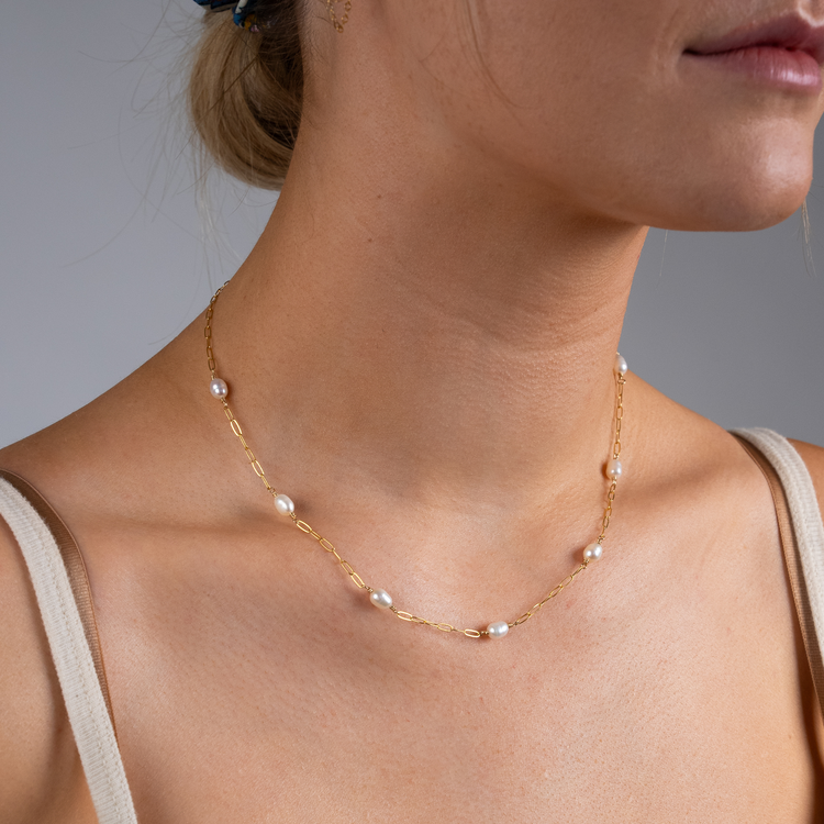 Pearl Station Necklace